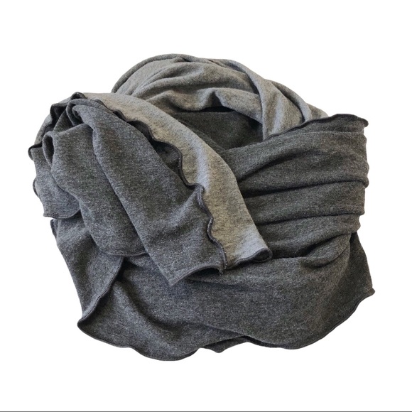 Angel Rox Obi Sash extra long scarf shawl belt grey color block - Picture 2 of 2